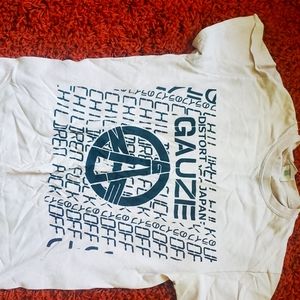 GAUZE shirt small green ink on white punk japan hardcore